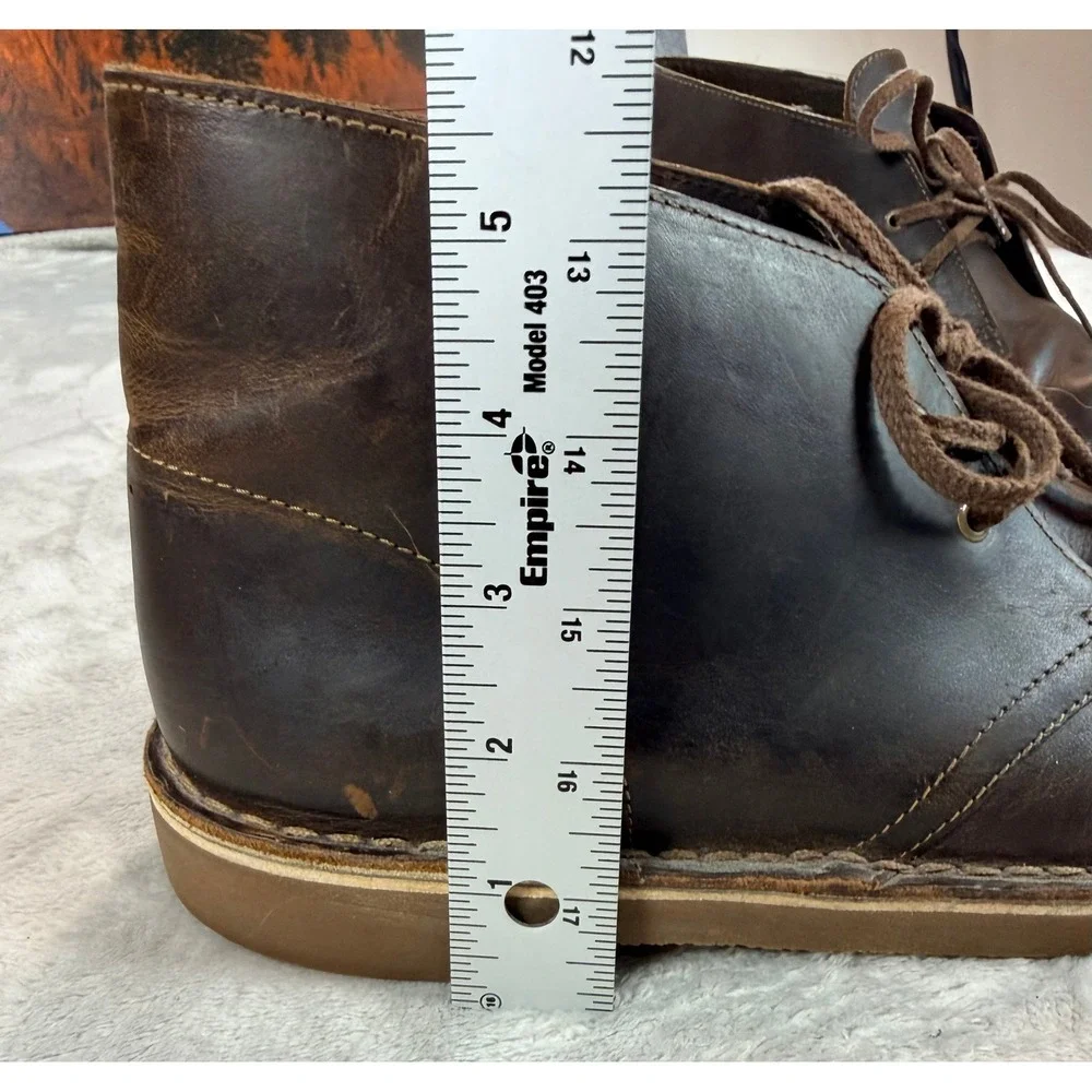 Clarks Collection Mens Shepton Brown Leather Ankle Chukka Boots Size 9